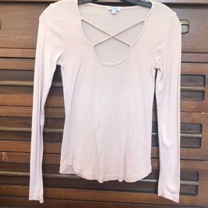 Splendid pale pink blush cross cross top shirt
